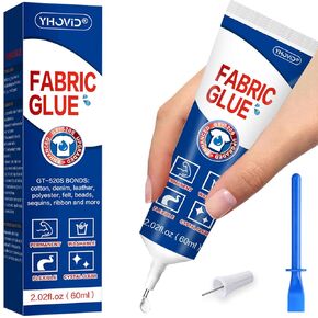Fabric Glue for Clothing Permanent Washable, Liquid Stitch Fabric Adhesive, Anti-Fray Check, Super No-Sew Clear Fusion Glue for All Patches, 24 Hour Dry and Waterproof