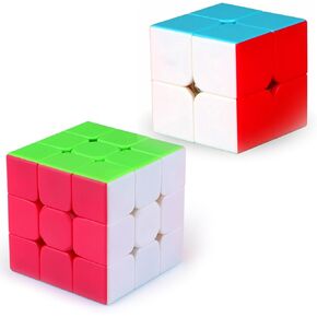 Speed Cube Set 2x2x2 Speed Cube 3x3 Speed Cube Toy 3x3x3 Magic Speed Cube Puzzle Game Speed Cube Puzzle 3x3 Puzzle for Kids and Adults(Stickerless)