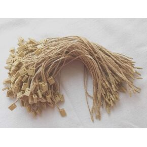 Hemp Twine Strings for tags 8" ,1000 Pcs Hang Tag Fasteners with Security Loop Pin Tie Easy and Fast To Attach Hang Tag by Cshopcc