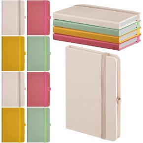 40 Pieces Small Notebooks A6 Pocket Journals 3.5 x 5.5 Inch Small Leather Notebook Mini Ruled Lined Journal with Elastic Band Pen Holder Page Marker Ribbons for Diary School Business Office (Blue)