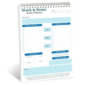 BrighterFutureLiving Work & Home To-Do Daily Planner Notepad: Organize Tasks, Track Health, Find Inspiration with Gratitude & Bible Verses for Men & Women at School/Office.