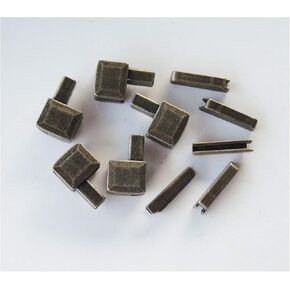 10 pcs #10 Metal Zipper Retainer Box and Zipper Insertion pin,Bottom Sliders Zipper Insertion pin Repair kit Replacement (Gun Metal)