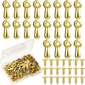 100 Pcs Frame Picture Turn Button Fasteners Set Picture Frame Backing Clips Black Hardware Backing Clips with Screws for Hanging Pictures, Photos