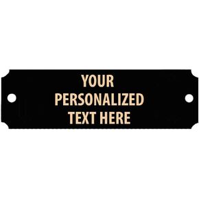 Black Metal Engrave Plate 0.875" x 2.5", Personalized Engraved Nameplate with Custom Engraving Prime