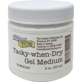 The Crafters Workshop Tacky-When-Dry Gel Medium, Adhesive for Foil Art Projects, Gilding, Glitter, or Paper, 2-oz Jar