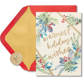 Papyrus Holiday Cards Boxed with Envelopes, To A Wonderful Season, Warmest Holiday Wishes (14-Count)