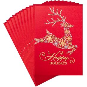 Hallmark Christmas Cards, Snowflake Reindeer (10 Cards with Envelopes)