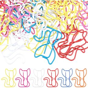 TIESOME 50Pcs Colorful Animal Bookmarks Clips Cute Cat Shaped Paper Clips Lovely Cat Bookmark Large Cat Office Supplies Animal Bookmark Clips for Women Men Coworkers Teachers Cats Lovers(Cats)