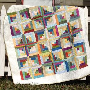 Carousel Curvy Log Cabin Quilt Pattern, by Cut Loose Press and Natural Comforts Quilting