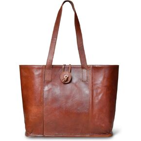 Vintage Genuine Leather Tote Bag Handbag Shopper Purse Shoulder Bag for Women Office Laptop Bag