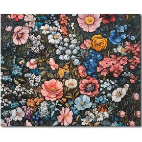 TFIAVSIN Paint by Numbers for Adults, A Dog with Flowers Adults' Paint-by-Number Kits Puppy Paint by Number Canvas Oil Painting Paint-by-Number Kits Home Wall Decoration, 16x20 Inch
