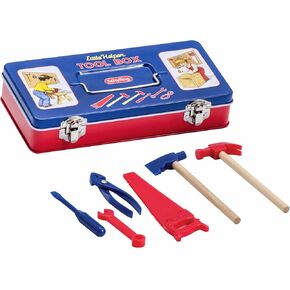 Schylling Toy Tin Tool Box with Tools - Metal Case Including 6 Tools - Ages 3+