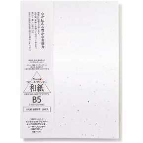Washi Paper Sheet B5 Size [Gold & Silver Leaf] Printer Paper (20 Sheets), Laser and Inkjet Printable for Printing, Greeting, Invitation, Craft, Made in Japan (47345)