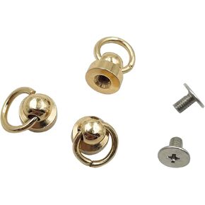 20 Set Silver 8mm Round Head Rivet Studs Leather Craft with Pull Ring Buckle Kit, Screw Rivet Studs for Purse Wallet Phone Case Handbag Decoration PT622