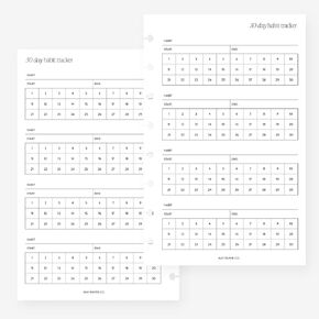 Half Letter 30 Day Habit Tracker Planner Insert 8-Disc Agenda Refill for Levenger Circa Junior, Arc by Staples, TUL Junior 5.5 x 8.5 in