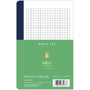 AT-A-GLANCE Simplified System by Emily Ley for AT-A-GLANCE, Undated Grid Notes Refill, 5-1/2" x 8-1/2", Desk Size, Loose-Leaf, 7 Ring (EL100G-013)