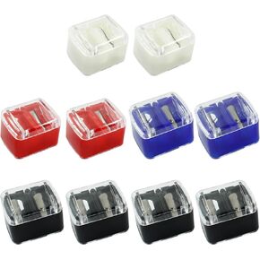 Cinonyce 10 Pack Dual-Pencil Sharpener - Easy to Clean Essential Tool for Sharpening All Types of Pencils, Vegan & Cruelty-Free(Black)