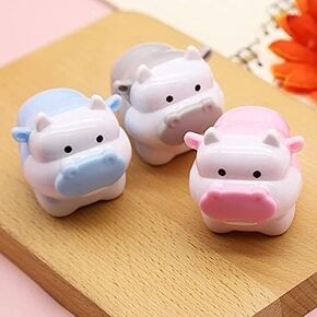 Kawaii Cattle Design Sharpener Cow Ox Kawaii Pencils Sharpeners Cute School Supplies for Girls Office Home School Writing and Correction Supplies