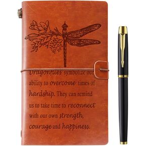 Dragonfly Gifts Leather Journal Notebook Dragonfly Gifts for Women Dragonfly Lover Gifts Inspirational Gifts Encouragement Gifts for Friends Women Men