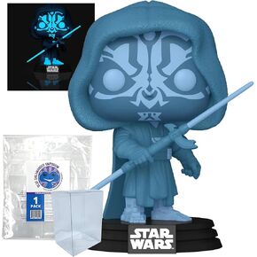 مجموعة حافظة الحماية Blue Salamanander Emporium - تتضمن صورة ثلاثية الأبعاد لـ Darth Maul Glow-in-The-Dark #740 - شخصية من الفينيل من سلسلة متخصصة