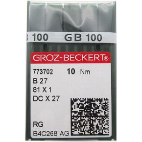 GROZ-BECKERT Needle in CKPSMS Clear Plastic Box- 100PCS Groz Beckert DCX27 DCX1 B27 Industrial Serger Overlock Sewing Needles (DCX27 14/90)