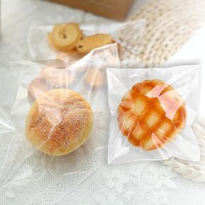 Christmas Cellophane Bags Biscuit Roasting Treat Bags Individual Wrappers Self Adhesive OPP Cookie Bakery Present Gift DIY Candy Decorating Favor Bags (4x4 Inch, 200Pcs)