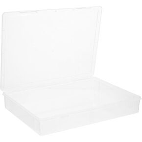 Tofficu Sheet Protector Portable Project Case A4 File Document Storage Organizer Paper Holder Box Photo Containers Transparent Magazine Case Printer Paper Organizer Desk Protector