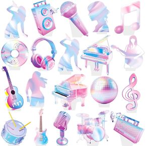 48Pcs Music Singer Party Cupcake Toppers Singer Birthday Party Decoration Popular Singer Theme Cupckae Toppers for Girls Music Singer Birthday Baby Shower Supplies