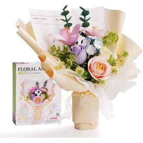 3D Puzzle for Adults, 3D Puzzle Flowers, DIY 3D Flowers Model Kit, Building Set for Kids, Artificial Flowers, Home Decoration (Spring Time Bouquet AF01J)