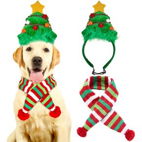 JeVenis Christmas Tree Hat Christmas Headband Dog Christmas Costume Dog Funny Christmas Headband Costume for Dog Christmas