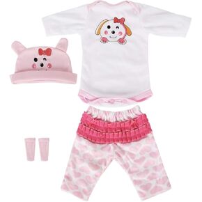 Reborn Baby Dolls Clothes Pink Dog Outfits for 16" Newborn Doll Girl Baby Clothing Accessories Sets