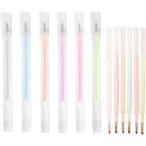 6pcs Ball Point Glue Pen with 6pcs Extra Glue Refills, Quick Drying Color Spot Glue Pen for Scrapbooking, Card Making, Kids School Craft Supplies, Kids-Friendly Precise Apply and Easy Control.