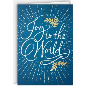 Hallmark Boxed Christmas Cards, Joy to the World (40 Cards and 40 Envelopes) Blue and Gold