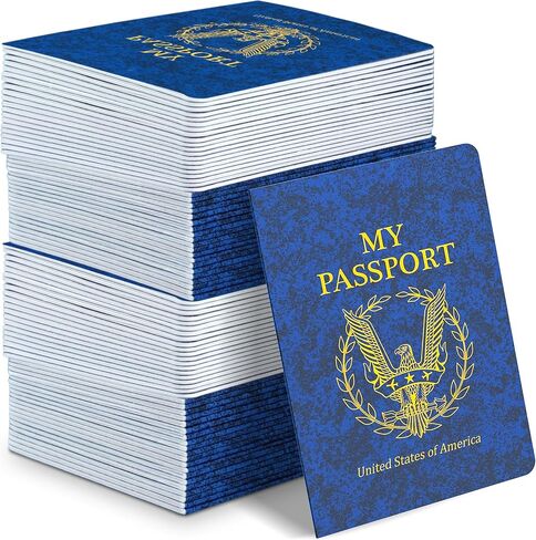 60Pcs Blank Passport Notebook Passport Books for Kids Blue Passport Notebook 4 x 5.5Inch Blank Passport Notebook Pretend Passports for Back to School Party School Theme Party Favors in Saudi Arabia