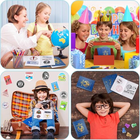 60Pcs Blank Passport Notebook Passport Books for Kids Blue Passport Notebook 4 x 5.5Inch Blank Passport Notebook Pretend Passports for Back to School Party School Theme Party Favors in Saudi Arabia