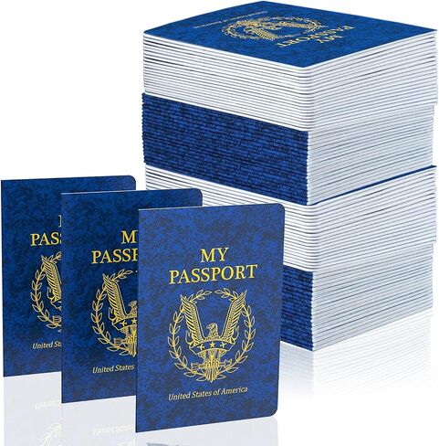 60Pcs Blank Passport Notebook Passport Books for Kids Blue Passport Notebook 4 x 5.5Inch Blank Passport Notebook Pretend Passports for Back to School Party School Theme Party Favors in Saudi Arabia