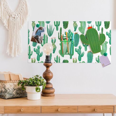 Harloon 15 Pcs Locker Decoration and Organizer Kit Tropical Locker Wallpaper Magnetic Pen Holder Magnetic Mirror Whiteboard Marker Cork Board with 3 Push Pins 3 Magnetic Clip 6 Magnets (Cactus) in Kuwait