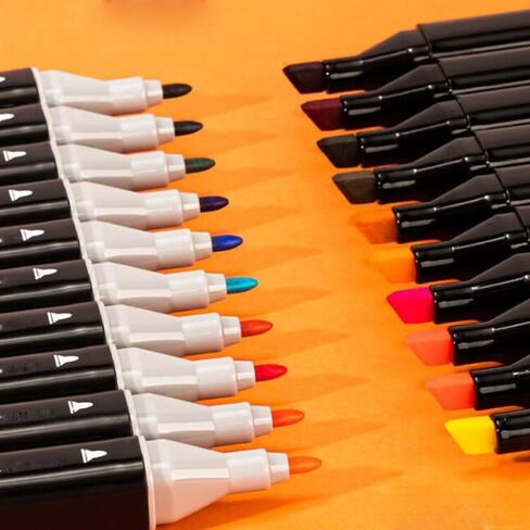 60 Colors Alcohol Brush Ink Markers,Dual Skin Tone Markers Brush Tip Permanent Sketch Markers for Adults Kids Coloring Artist Sketching Illustration Drawing Calligraph in Saudi Arabia