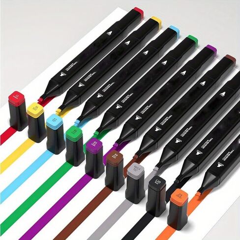 60 Colors Alcohol Brush Ink Markers,Dual Skin Tone Markers Brush Tip Permanent Sketch Markers for Adults Kids Coloring Artist Sketching Illustration Drawing Calligraph in Saudi Arabia
