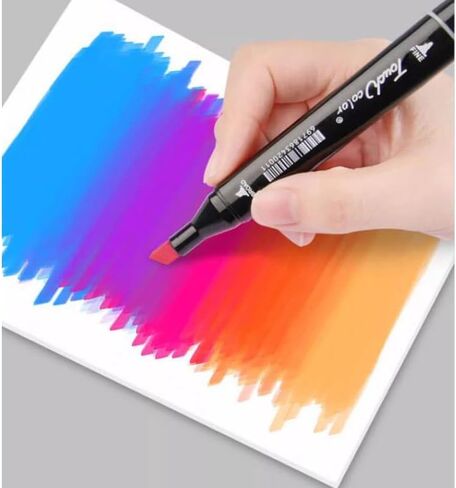 60 Colors Alcohol Brush Ink Markers,Dual Skin Tone Markers Brush Tip Permanent Sketch Markers for Adults Kids Coloring Artist Sketching Illustration Drawing Calligraph in Saudi Arabia