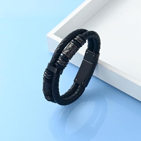 Hearbeingt Memorial Urn Bracelet for Ashes Braided Leather Cremation Jewelry for Ashes for Human Dog Cat Keepsake Urn Bangle in Saudi Arabia
