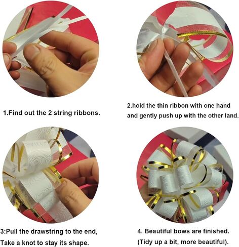 6-Pack Pink Pull Bows for Gift Wrapping, Gift Bows for Gift Baskets, Ribbon Bow, Large Bows for Gift Baskets, Wrapping Pull Bows for Wedding, Party, Flower Decoration, 6 inches ﻿ in Saudi Arabia