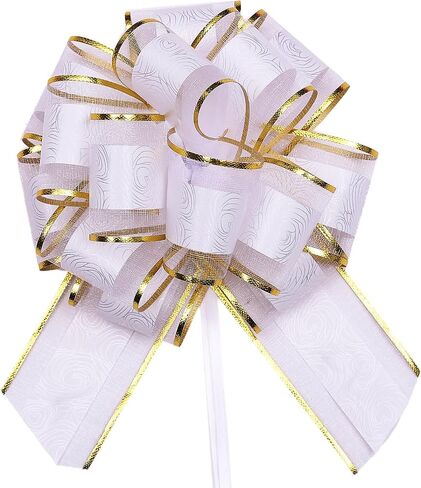 6-Pack Pink Pull Bows for Gift Wrapping, Gift Bows for Gift Baskets, Ribbon Bow, Large Bows for Gift Baskets, Wrapping Pull Bows for Wedding, Party, Flower Decoration, 6 inches ﻿ in Saudi Arabia