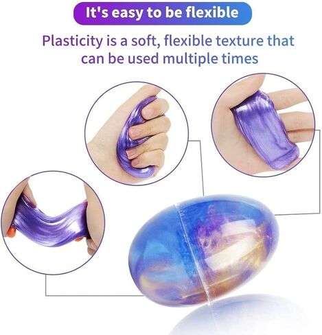 6 Pack Slime Eggs Stress Relief Toys Easter Eggs for Kids Boys Girls Teens Christmas Stocking Stuffers Gifts in Saudi Arabia