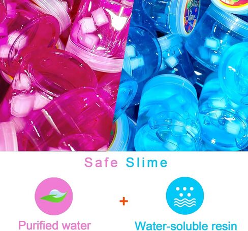 2 Pack Jelly Cube Glimmer Crunchy Slime Kit,Cute Toys and Stickers,Super Soft, Non-Sticky, Party Favors and Stress Relief Toy for Kids Education, Party Favor, Gift and Birthday in Saudi Arabia
