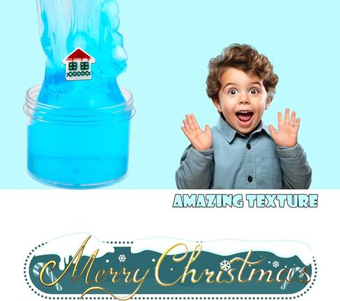 2 Pack Jelly Cube Glimmer Crunchy Slime Kit,Cute Toys and Stickers,Super Soft, Non-Sticky, Party Favors and Stress Relief Toy for Kids Education, Party Favor, Gift and Birthday in Saudi Arabia