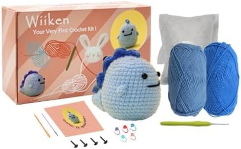 مجموعة Wiiken Crochet للمبتدئين البالغين، تعلم الكروشيه من خلال فيديو تعليمي منهجي خطوة بخطوة، طقم كروشيه حيواني هدايا يمكنك صنعها بنفسك للعائلة والأصدقاء، غزل كافٍ لحيوانين لطيفين in Saudi Arabia