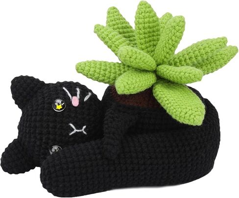 مجموعة Armiwiin كروشيه للمبتدئين - مجموعة نباتات بوعاء للقطط مع دروس فيديو خطوة بخطوة، حرفة يدوية للبالغين والأطفال، هدية رائعة للنساء in Kuwait