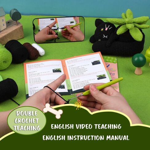 مجموعة Armiwiin كروشيه للمبتدئين - مجموعة نباتات بوعاء للقطط مع دروس فيديو خطوة بخطوة، حرفة يدوية للبالغين والأطفال، هدية رائعة للنساء in Kuwait