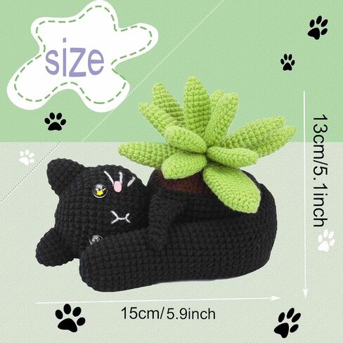 مجموعة Armiwiin كروشيه للمبتدئين - مجموعة نباتات بوعاء للقطط مع دروس فيديو خطوة بخطوة، حرفة يدوية للبالغين والأطفال، هدية رائعة للنساء in Kuwait